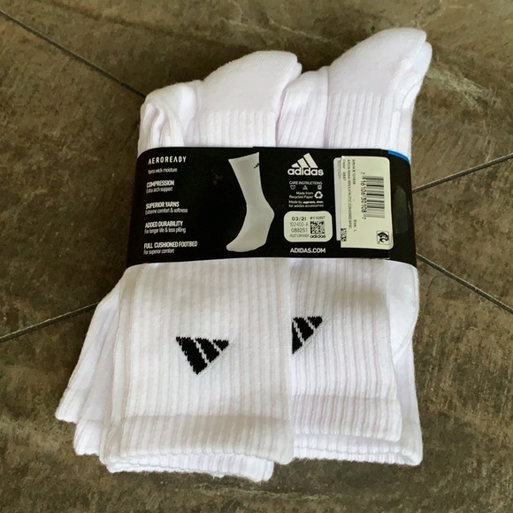 6 pairs socks set Adidas Men’s Cushioned Crew - Picture 2 of 16